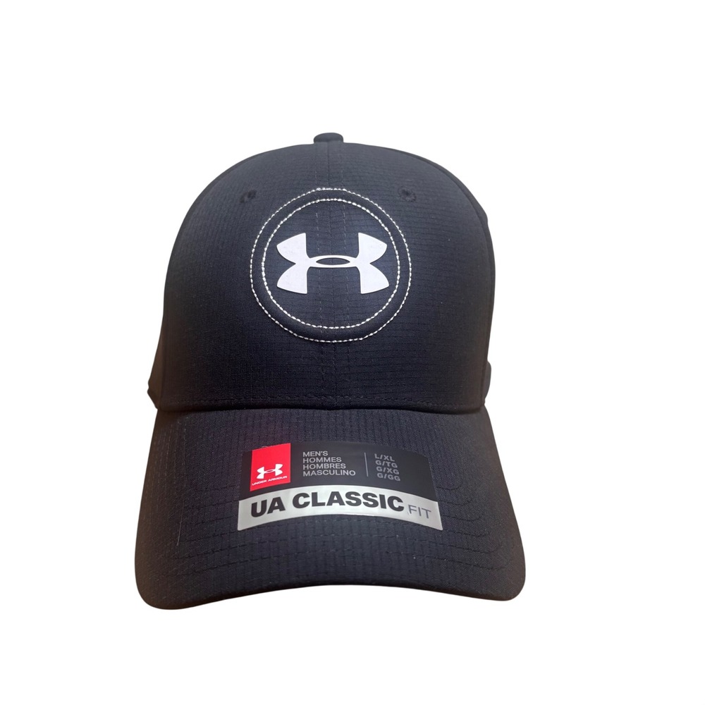 New Under Armour‎ Golf Cap Hat Black Fitted L XL Classic Fit Breathable